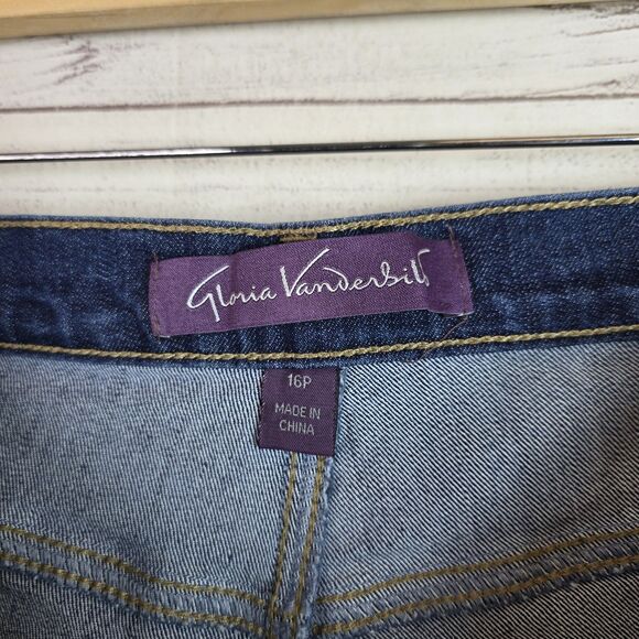 Gloria Vanderbilt Womens Amanda Blue Straight Leg Jeans Petites 16P Stretch - Picture 6 of 11